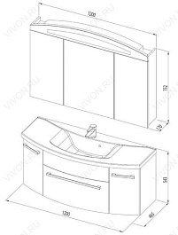 Aquanet Комплект Мебели "Тренто 120" (161161) – фотография-3