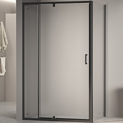 RGW Душевой уголок Passage PA-078B (PA-008B + Z-050-2B) 100x110 профиль черный стекло прозрачное – фотография-1