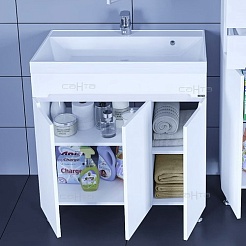 СанТа Мебель для ванной Лондон 80 напольная, дверки – фотография-4