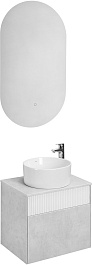 Акватон Мебель для ванной Марбл 60 Mila 40 подвесная слэйт/белая матовая – фотография-1