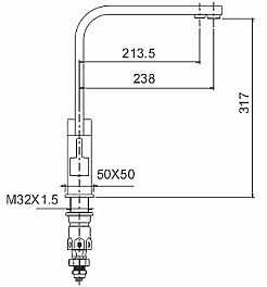 Frap Смеситель для кухни H802-6 F43802-6 черный – фотография-3