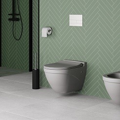 Ambassador Сиденье для унитаза Nord тонкое серое матовое – фотография-7