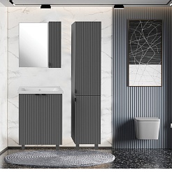 ASB-Mebel Зеркальный шкаф Дора 60 R серый – фотография-3