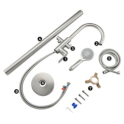 Gappo Смеситель для вынны напольный G99-20 G3099 сатин – фотография-2