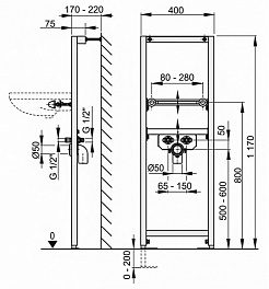Alcaplast Система инсталляции для раковин A104/1200 – фотография-2