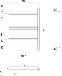 Lemark Полотенцесушитель электрический Melange П7 500x700 R хром – фотография-4