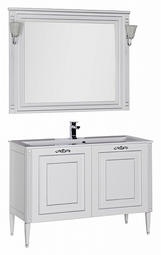 Aquanet Зеркало Паола 120 белое/патина серебро (181768) – фотография-2