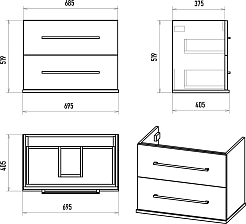 Misty Мебель для ванной Модерн 70 подвесная белая – фотография-15