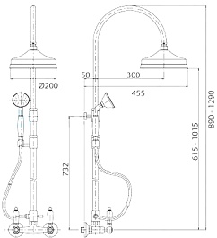 Cezares Душевая система DIAMOND-CD-03-Sw со смесителем – фотография-2