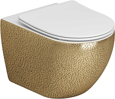 Grossman Унитаз подвесной Color GR-4411GWLS золото с текстурой крокодила