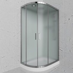 Frank Душевая кабина F418R M Brilliant с крышей профиль хром стекло матовое – фотография-1