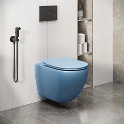 Grossman Унитаз подвесной Color GR-4411BSMS голубой матовый – фотография-7