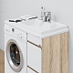 СанТа Тумба с раковиной под стиральную машину Марс 90 R 2 ящика белая/янтарное дерево – картинка-20