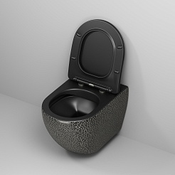 Grossman Унитаз подвесной Color GR-4411BBLS черный с текстурой крокодила – фотография-6