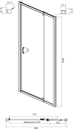 Ambassador  Душевой уголок Elysium 100x80 111021104KX-80KX – фотография-6