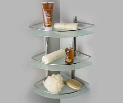 WasserKRAFT Полка стеклянная тройная угловая "K-3133" – фотография-2