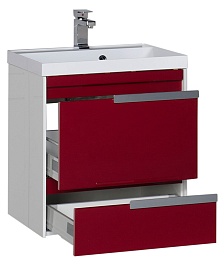 Aquanet Тумба с раковиной "Тиволи 60" бордо – фотография-3