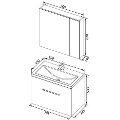 Aquanet Мебель для ванной "Порто 80" – фотография-7