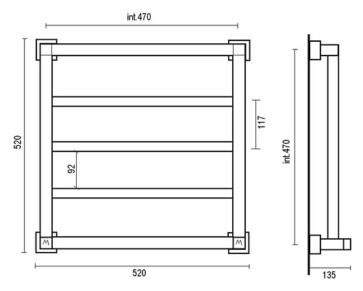 Margaroli Полотенцесушитель Quadri 710-3 – фотография-2