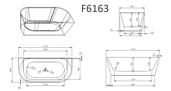 Frank Акриловая ванна 170x80 F6163 black/white – фотография-7