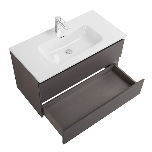 BelBagno Тумба с раковиной Kraft 100 подвесная Темно-Серый матовый с раковиной BB1000ETL – фотография-8