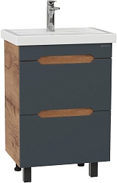 Onika Тумба с раковиной Айленд 60 графит/дуб крафт – фотография-2