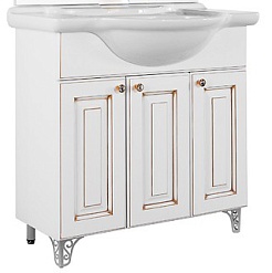 Водолей Мебель для ванной "Белладжио 85" L патина золото – фотография-3