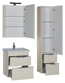 Aquanet Зеркальный шкаф "Эвора 60" крем – фотография-6