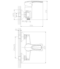Rossinka Смеситель T40-41 для душа – фотография-2