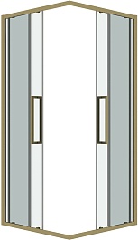 Grossman  Душевой уголок Cosmo 90x90x195 профиль золото сатин стекло прозрачное – фотография-2