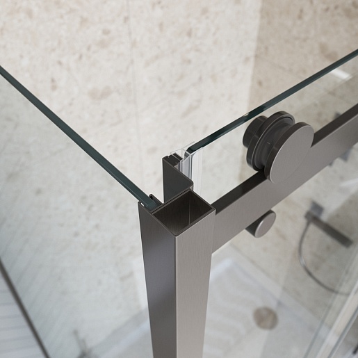 BelBagno Душевой уголок Marino MARINO-2-AH-1-130/80-C-GM 130x80 профиль оружейная сталь стекло прозрачное – картинка-7