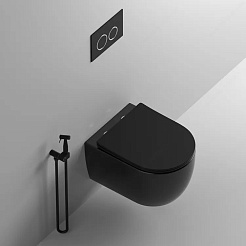Ceruttispa Унитаз подвесной Oglio Aria MB CT9239 черный матовый – фотография-4