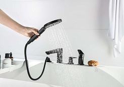 Aquatek Смеситель на борт ванны Бетта AQ1148MB матовый черный – фотография-5