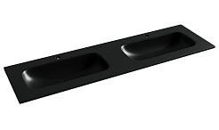 Ceramicanova Мебельная раковина Grace 161 с двумя чашами CN7023MB чёрный матовый – фотография-1