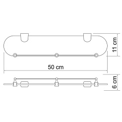 WasserKRAFT Полка стеклянная "Berkel K-6824" – фотография-3