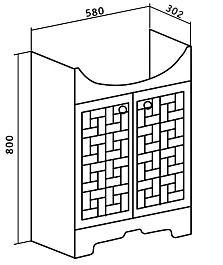 Runo Тумба с раковиной Авила 60 – фотография-7