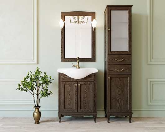 ValenHouse Тумба с раковиной Эллина 65 кальяри, фурнитура бронза – картинка-3