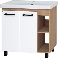 Misty Тумба с раковиной Крафт 80 белая/зебрано сахара