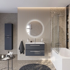 Cezares Тумба с раковиной Eco Cer-N 80 grafito CZR-8073-80 ручки серые – фотография-2