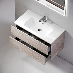 Sancos Тумба с раковиной Urban 80 дуб галифакс натуральный раковина Element 81 CN7005 – фотография-5