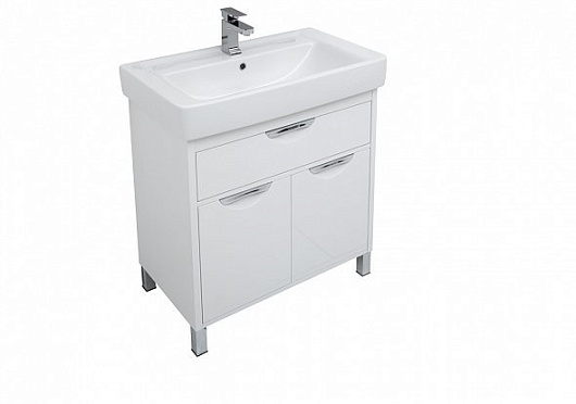 Aquanet Тумба с раковиной Гретта 80 new, белый – картинка-7