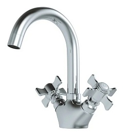 Mixline Смеситель для раковины 1/2 керамический ML30-042 "Classic" высокий излив – фотография-3