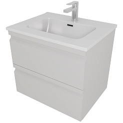 Aquatek Тумба с раковиной Вега 60 подвесная серый туман – фотография-1