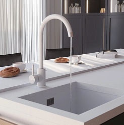 Mixline Смеситель для кухни 35к ML-GS15 (341) молоко – фотография-4