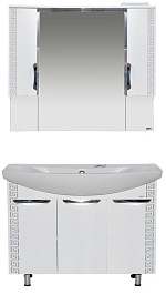 Misty Мебель для ванной Престиж 105 белая/серебряная патина – фотография-1