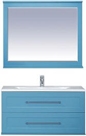 Misty Мебель для ванной Марта 100 подвесная бирюзовая – фотография-1