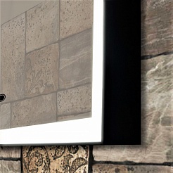 Teymi Зеркало Helmi Black Edition 80x80 Led с сенсором на взмах черное – фотография-4