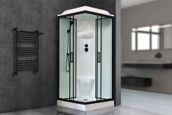 Royal Bath Душевая кабина HP RB 80HP6-WT-BL 80x80 стекло прозрачное профиль черный матовый – фотография-2