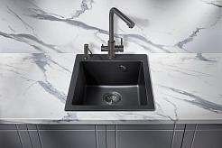 Milacio Мойка кухонная Murcia 46 Cuarzo черная матовая – фотография-2