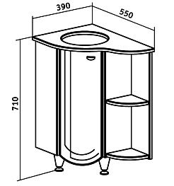 Runo Тумба с раковиной Бис R угловая – фотография-4